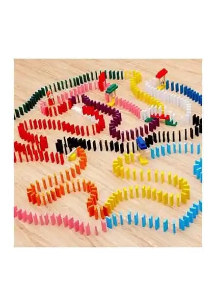 Blueway Ahşap 360 Parça Domino Taşı Eğlence Oyunu Çocuklar İçin Eğitici ve Yaratıcı Oyun Seti