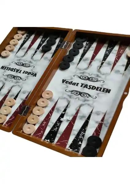 Eser Kişiye Özel İsimli Ahşap Pullu Büyük Boy Tavla Takımı Detayları ve Kullanım Alanları