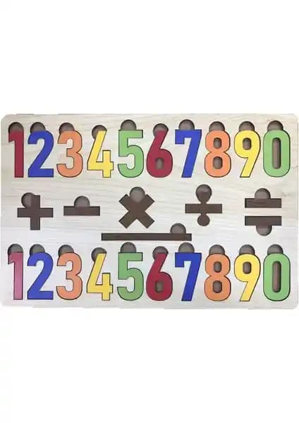 Farbu Renkli Sayılar İşlemler Eğitici Ahşap Puzzle 27 Parça Çocuk Gelişimine Destek