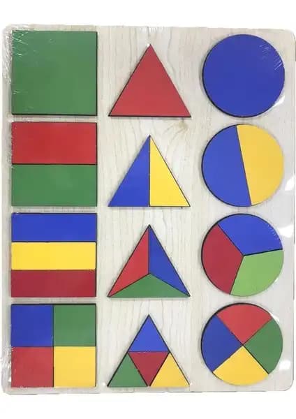 Farbu Renkli Şekiller 30 Parçalı Eğitici Ahşap Puzzle Çocuklar İçin Öğretici Oyun