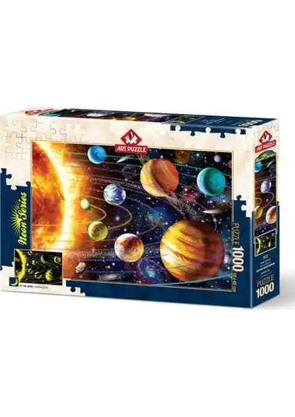 Güneş Sistemi Neon Puzzle 1000 Parça Astronomi Temalı Dekoratif Puzzle Çocuk ve Yetişkinler İçin
