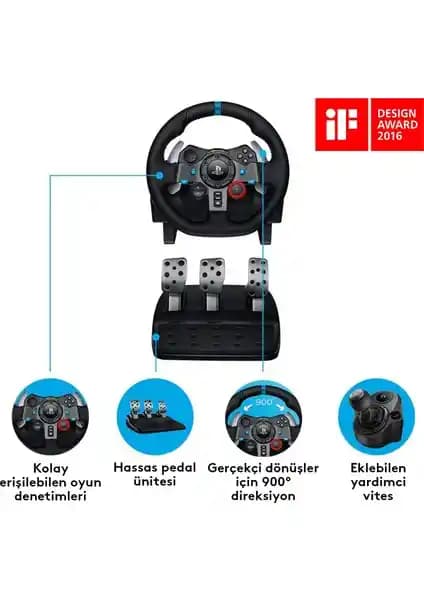 Logitech G G29 Yarış Direksiyonu PS5, PS4 ve PC Uyumlu Yüksek Performanslı Model