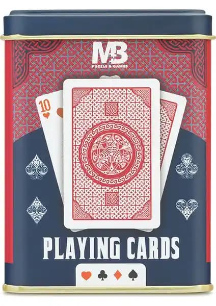 Mabbels Metal Kutu Kırmızı İskambil Kağıdı 54 Kartlı Oyun Seti