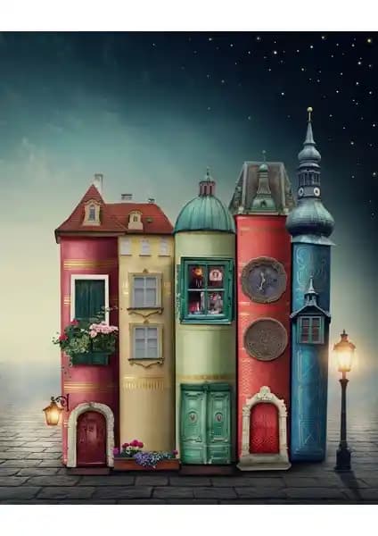 Nova Puzzle 1000 Parça Geceyi Aydınlatan Kitaplar Puzzle Sanat ve Dayanıklılık Bir Arada