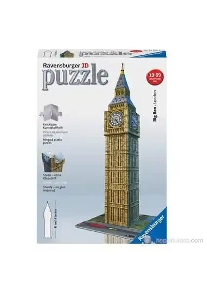 Ravensburger 3 Boyutlu 216 Parçalı Big Ben Saat Kulesi Puzzle Detaylı Model