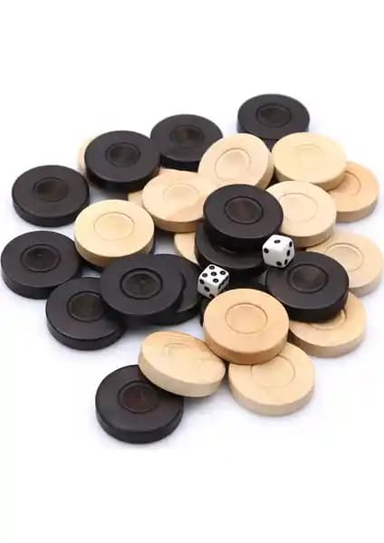 Şimşir Ağacından 35 mm Tavla Pulu - El İşçiliği ve Doğal Malzeme Kalitesi