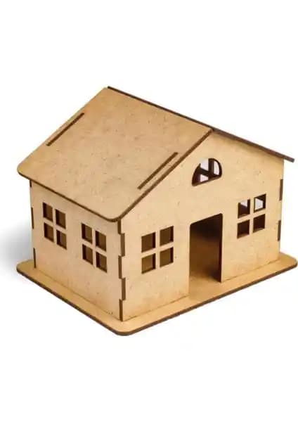 Südor Wood Ahşap Kendin Yap Maket Sade Büyük Ev - Çocuklar İçin Eğitici ve Yaratıcı Aktivite Seti