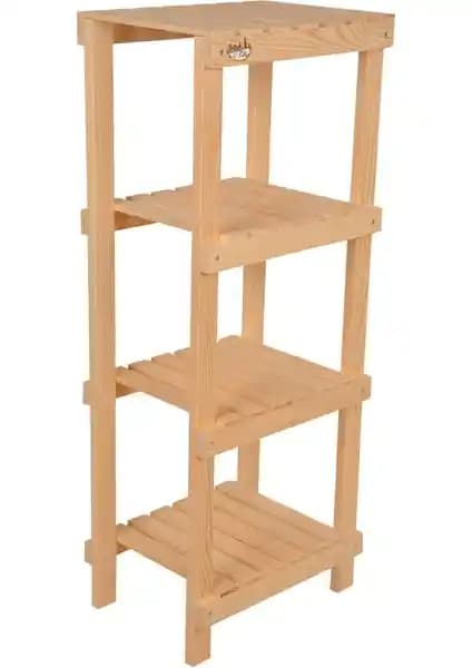 4 Katlı Doğal Ahşap Ayakkabılık ve Banyo Rafı: Modern Minimalist Depolama Çözümü