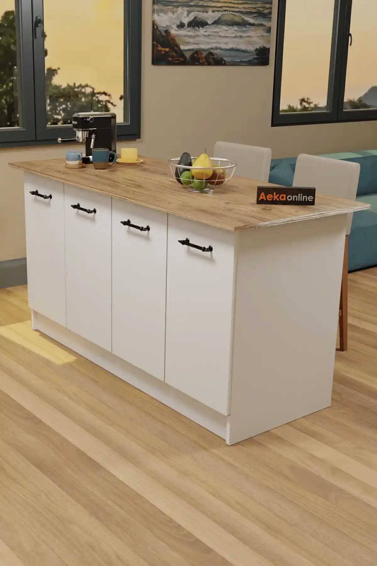 Aeka AE-2040 Vera Mutfak Adası: 160 cm Genişliğinde Çok Amaçlı Bar Tezgahı ve Depolama