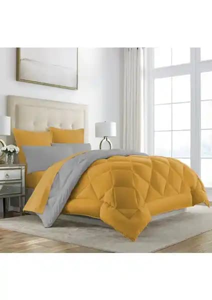 Alla Turca Çift Taraflı Lux Silikon Yorgan - Çift Kişilik 195x215 cm, İki Yüzlü Desen