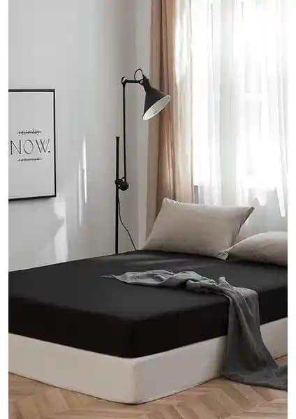 Battal Boy Lastikli Penye Çarşaf 180x200 Bej, %100 Pamuk, Türkiye Üretimi