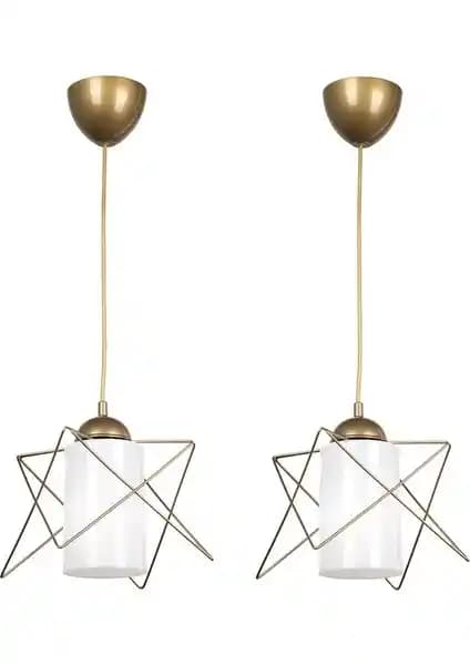 Begüsa Tekli Eskitme Beyaz Akrilik Avize: İki Adet Set İçin Uygun Aydınlatma