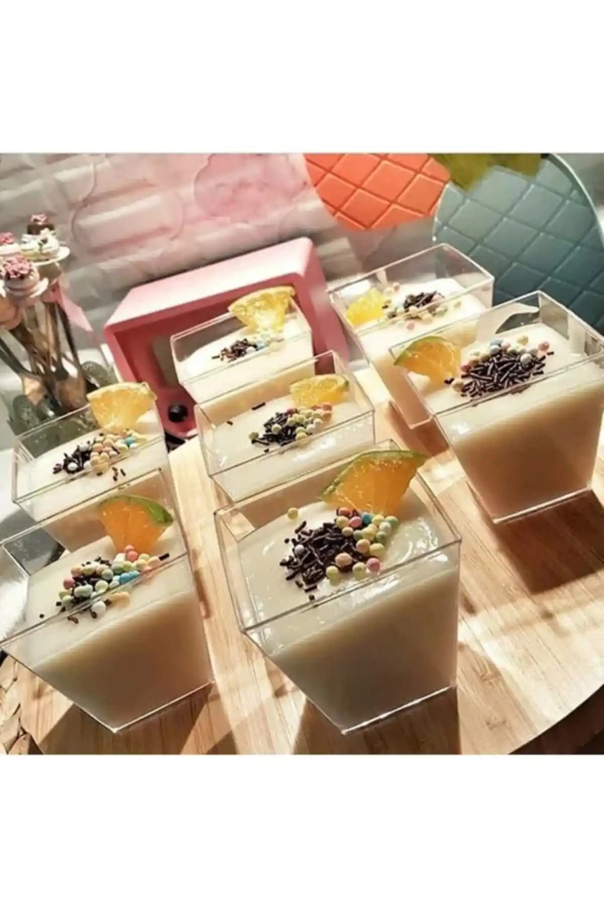 Cakes&Party Kübik Kase Tatlı Kabı Seti – 24 Adet Kapaksız 60 cc, Porsiyon Kontrollü Sunum