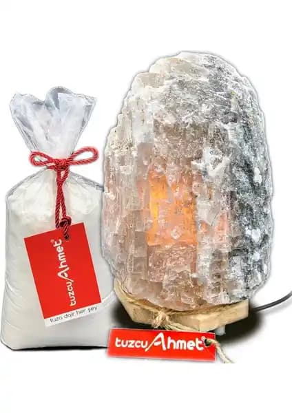 Çankırı Doğal Tuz Lamba (3-4 kg) - Masa Üstü Ambiyans İçin Doğal Taş Işığı.