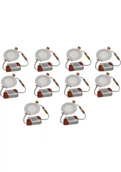 CT-5144B-10 Slim LED Panel 3W Sıva Altı, 4000K Naturel Beyaz, IP20, 10 Adet Paket