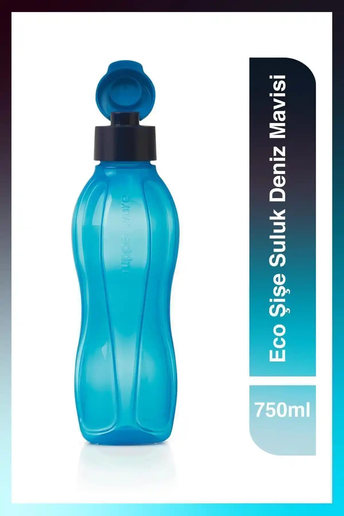 Deniz Mavisi Tupperware Eco Şişe 750 ml: BPA İçermeyen, Geniş Ağızlı ve Temizlenebilir