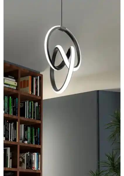 Elektroyou Emily Siyah Tekli Sarkıt LED Avize: Modern İç Mekanlar İçin Şık Aydınlatma