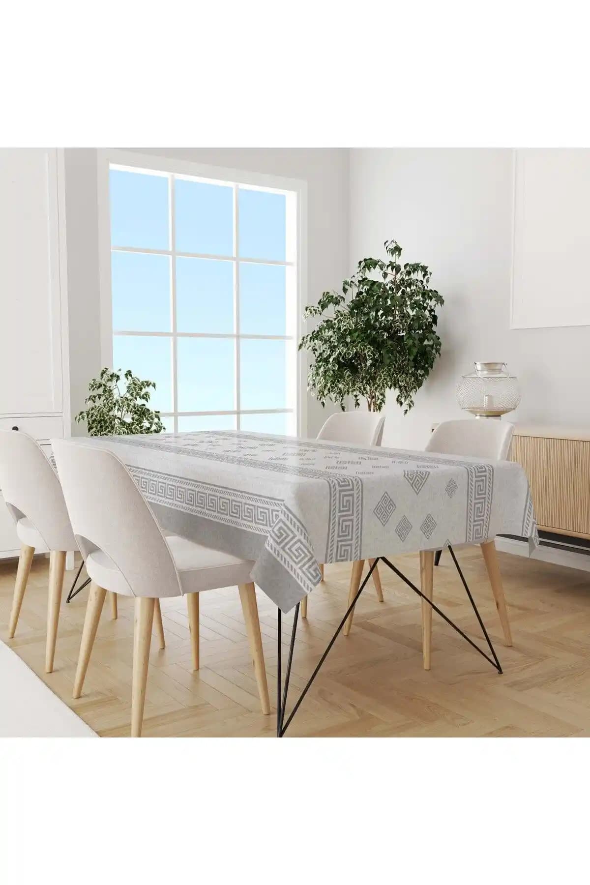 EMSAHOME Yıkanabilir Silinebilir Leke Tutmaz Kumaş Görünümlü Hijyenik Masa Örtüsü