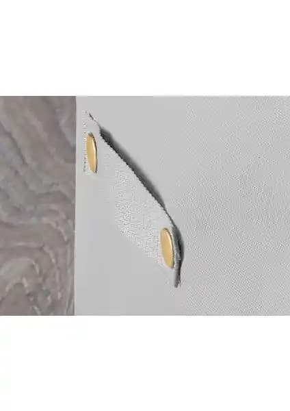 Gri Çiçek Desenli Küçük Boy Hurç – Pratik Depolama ve Dekoratif Düzen İçin Çözüm