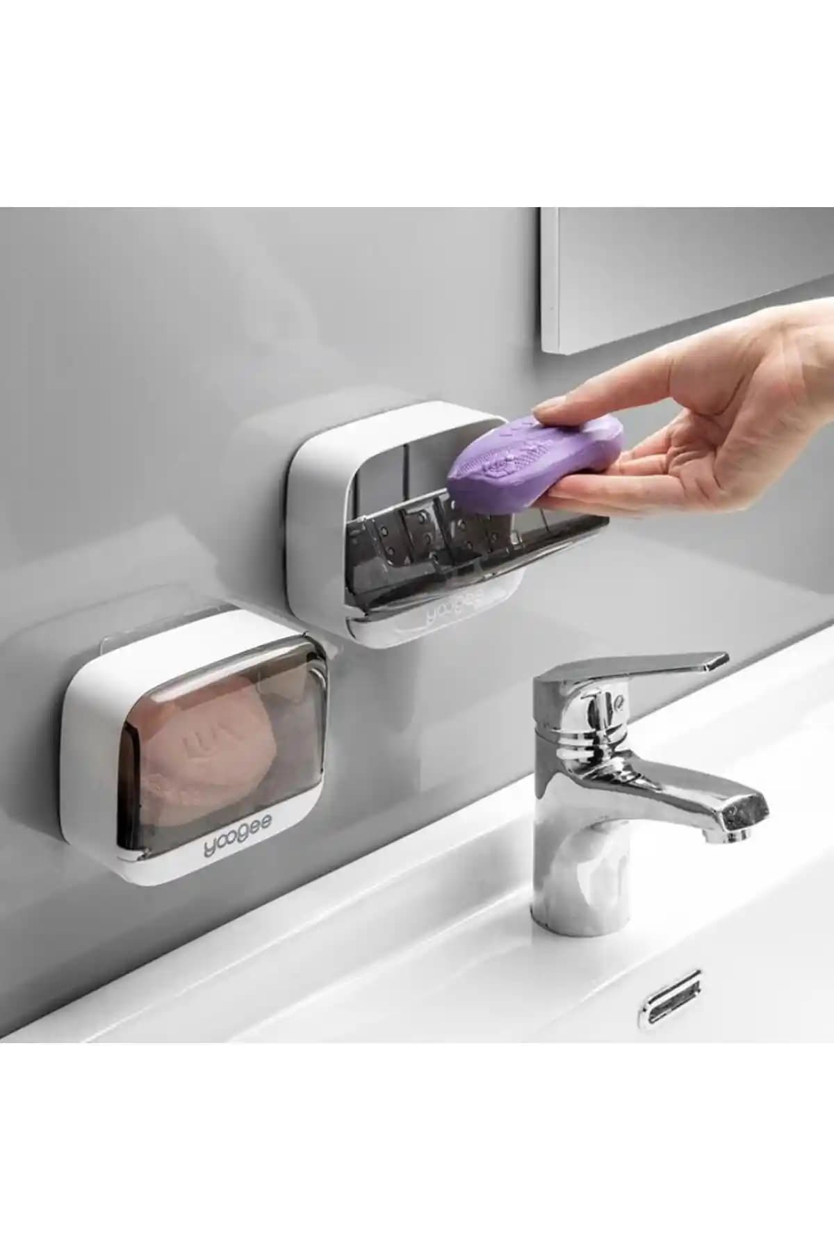 Hayveys Kare Duvara Monte Kapaklı Hazneli Lüks Katı Sabunluk: Şık ve Pratik Tasarım