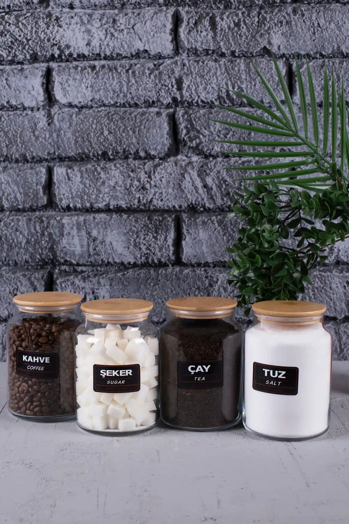 Karçiçeği Home 4’lü 1000 ml Kavanoz Seti: Tezgah Üstü Şeffaf Cam Kapaklı Depolama