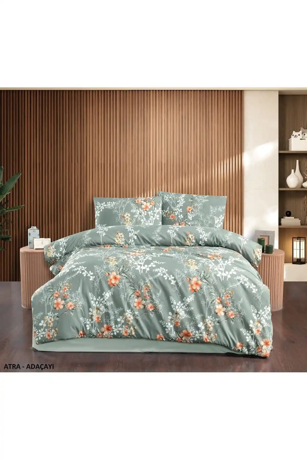 Kristal by Taç Çift Kişilik Nevresim Takımı: Gri sade tasarım ve pamuk-polyester karışımı