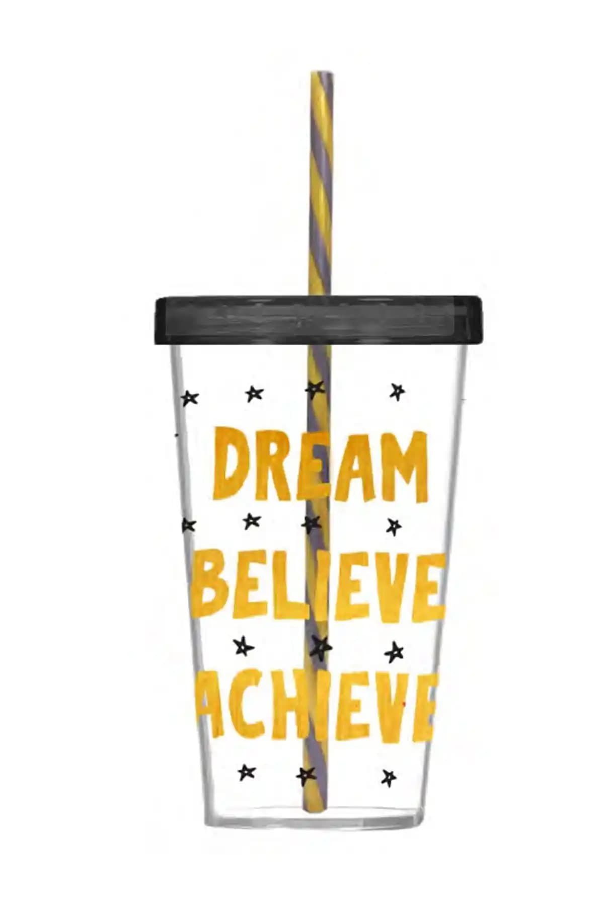 Krommet Desenli Pipetli Bardak 660 cc: Altın Dream Gold Efektli Dayanıklı Hediyelik Tasarım