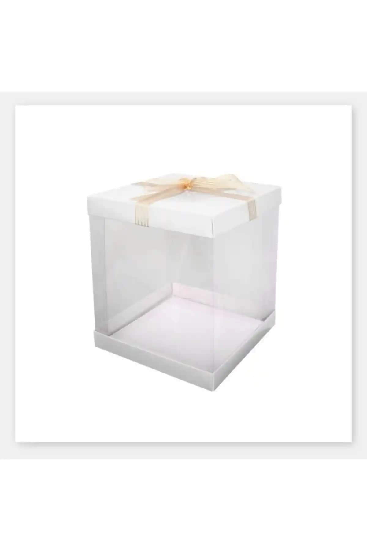 Kutula 32 Hediyelik Asetat Kutu 30×30×30 cm – Şeffaf Turuncu, Demonte Montajlı