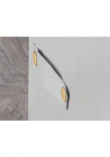 Madame Coco Çiçek Desenli King Size Hurç – Gri, Geniş Kapasiteli Depolama Çözümü