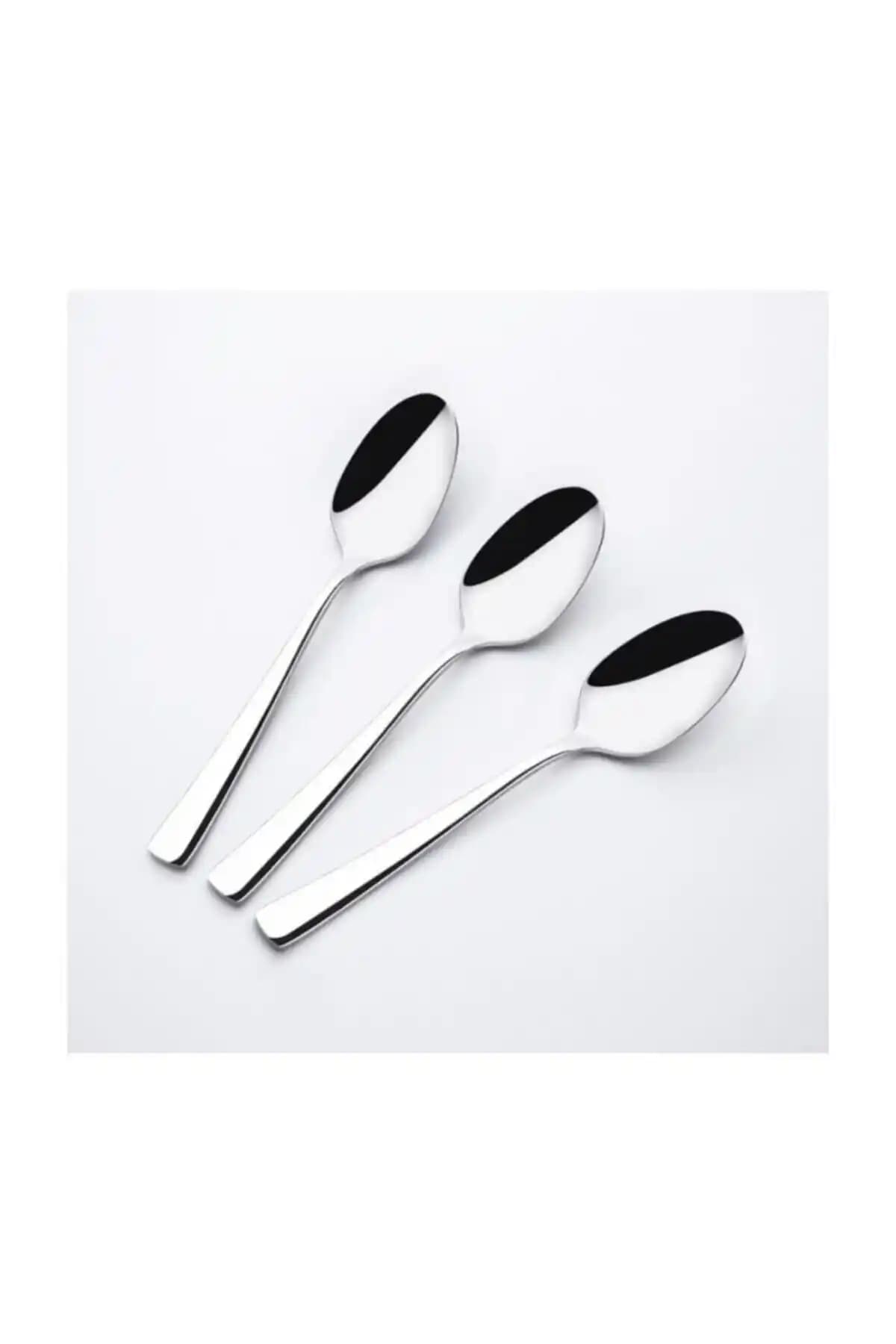 Nehir STD Deniz Model Tatlı Kaşık 6'lı Klasik Seti: Beyaz Çelik, Dayanıklı, Garanti 2 yıl