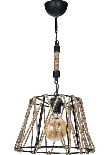 Polat Aydınlatma Erguvan Siyah Lüx Halatlı Sarkıt: Modern İç Mekan Aydınlatması