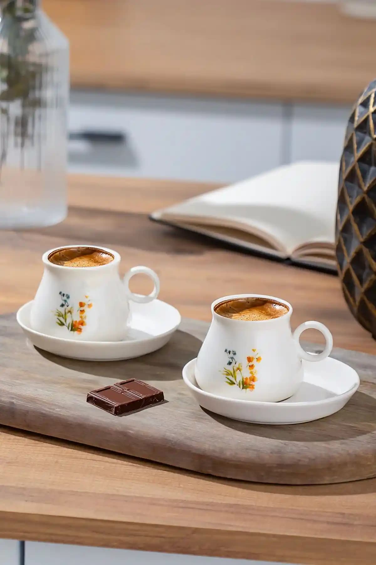 Porsima Te-218 Pablo: 6 Kişilik Desenli Porselen Türk Kahvesi Fincan Seti için zarif hediye