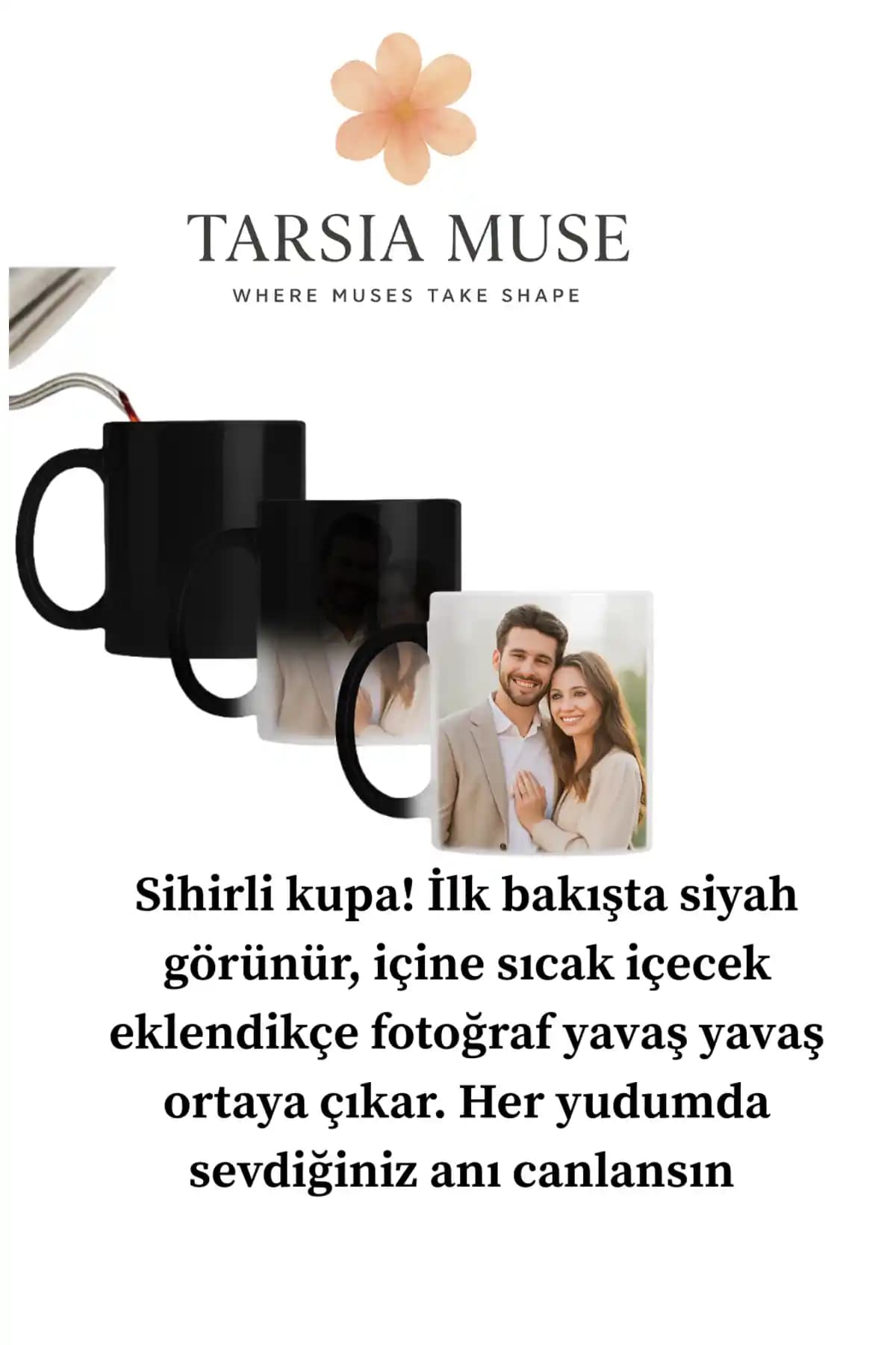 Tarsia Muse Kişiye Özel Isıya Duyarlı Sihirli Kupa: Desen Sıcaklıkla Yudumlarda Açığa Çıkıyor