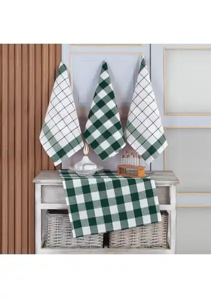 Vagonik 4'lü Mutfak Havlusu Seti: Pamuklu Desenli Kurulama Bezi ve Çok Yönlü Kullanım