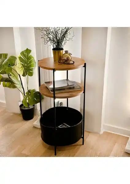 Weblonya Çantalı Sehpa 5309: İki Katlı Çalışma ve Yan Dekoratif Sehpa, Modern Mekan Uyumu