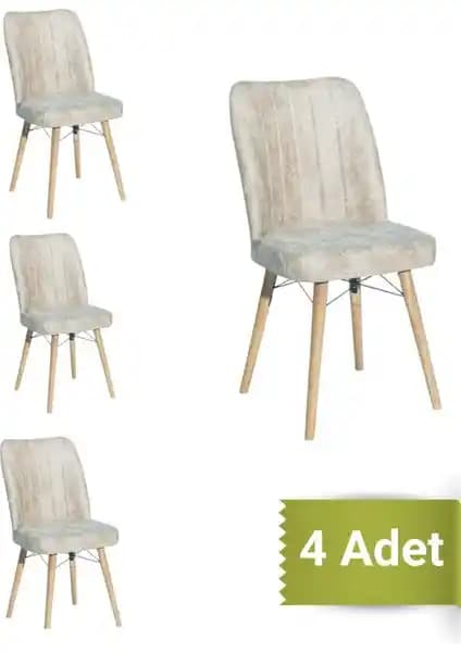 Avenza Living Kare Gold 4'lü Sandalye: Modern Konfor ve Dayanıklı Mutfak Sandalyesi Seti
