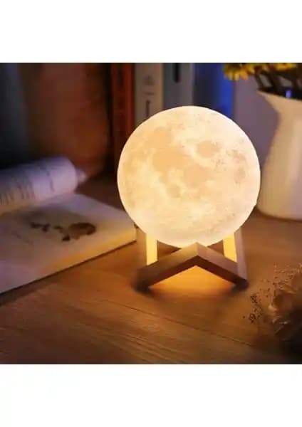 Bendenal Sarı 3D Ay Gece Lambası Dekoratif Küre: Sıcak Tonlu LED Işık ve Güvenli PLDM Malzeme