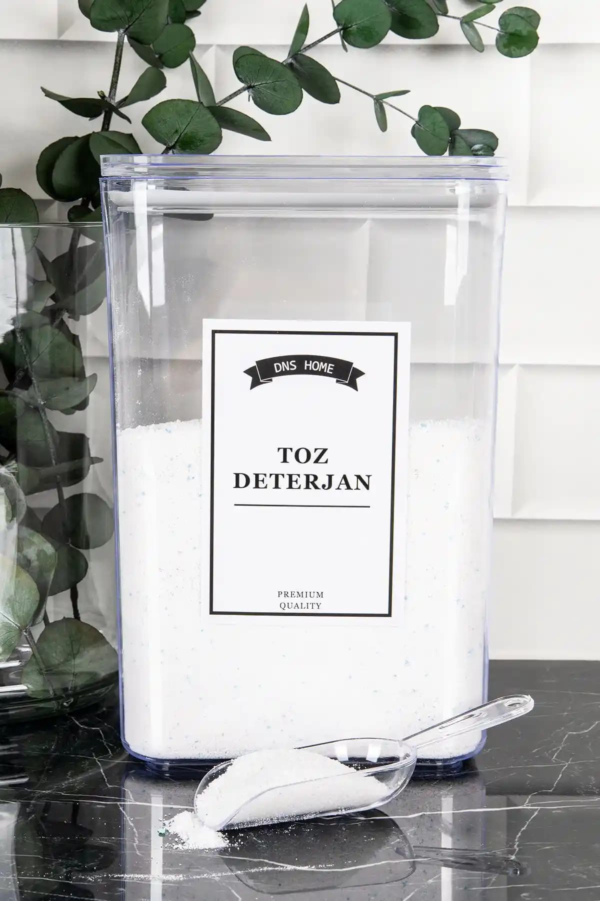 DNS HOME 3 L Deterjan Saklama Kabı - Vakum Kapaklı Akrilik Deterjanlık, Türkiye Menşeli