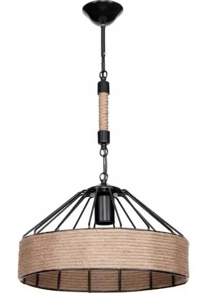 Modelight Malina Tekli Sarkıt: Doğal Halatla Otantik Aydınlatma, 61 cm Yükseklik, 34 cm Çap