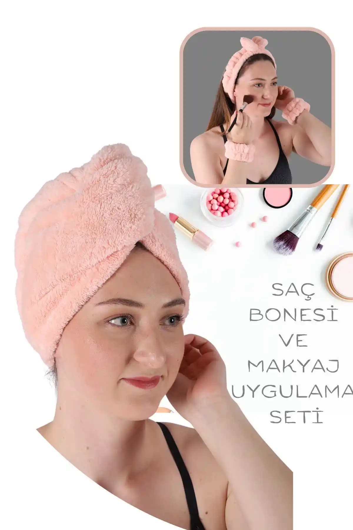 Vosvera Saç Kurulama Bonesi Seti: Mikrofiber Emicili Nazik ve Hızlı Kurutma