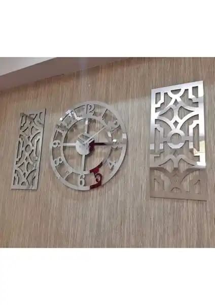 Ahşap Fabrikası 3'lü Duvar Saati Modern Dekorasyon ve Fonksiyonellik İçin Uygun
