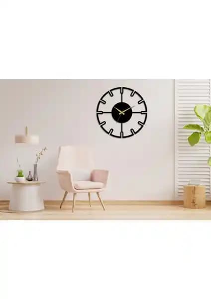 Arteka Design Wave Metal Siyah Duvar Saati 49 cm Modern ve Sessiz Mekanizmalı