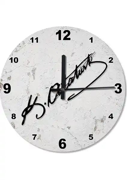 Atatürk İmzası Şekilli Duvar Saati: Estetik ve Tarih Bilincini Yansıtan Dekoratif Ürün