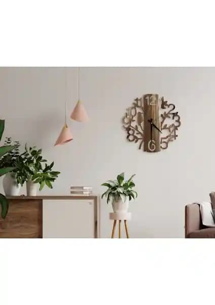 BK Gift Dekoratif 45CM Ahşap Duvar Saati Estetik ve Fonksiyonellik Bir Arada