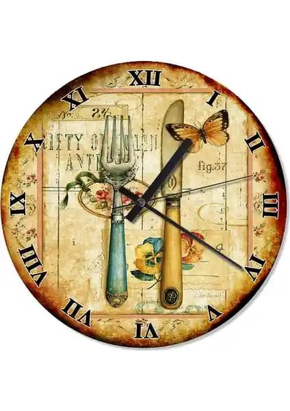 Cakasepetim Eski Çatal ve Bıçak Tasarım Duvar Saati: Modern ve Nostaljik Dekorasyon İçin Uygun