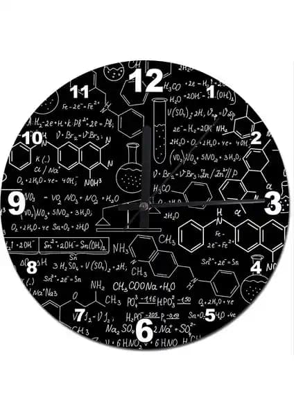 Cakasepetim Kimya Formülleri Baskılı Duvar Saati: Estetik ve Fonksiyonellik Bir Arada