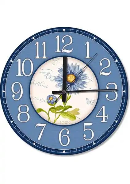 Cakasepetim Mektup ve Mavi Çiçek Temalı Ahşap Duvar Saati: Estetik ve Fonksiyonellik Bir Arada