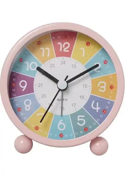 Çocuklar İçin Eğitici ve Dekoratif Pembe Duvar Saati Zaman Kavramını Öğrenmeye Yardımcı