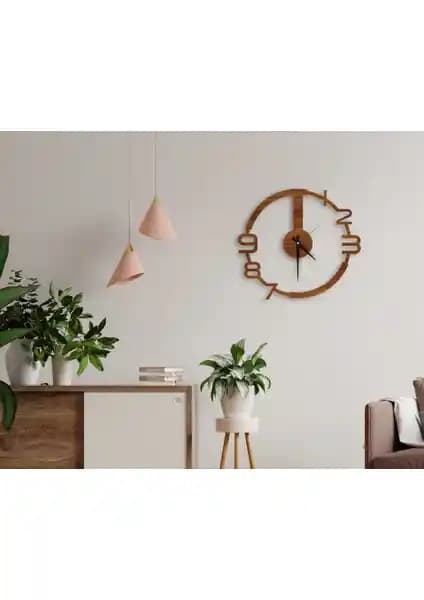 Dekoratif Ahşap Duvar Saati 45 cm Çapında Modern ve Estetik Tasarım