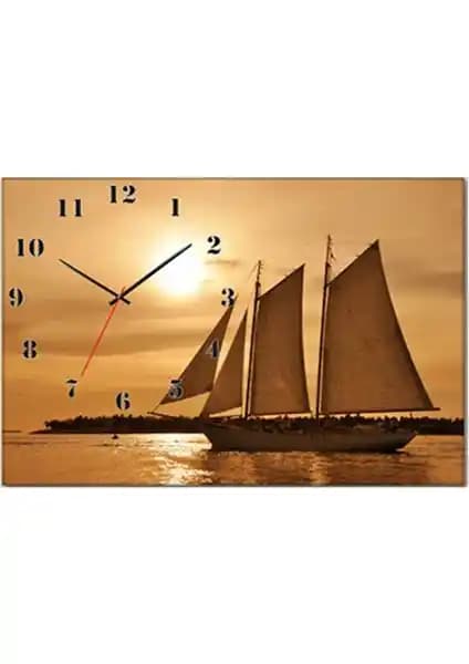 Deniz Gemi Temalı Canvas Tablo Saat: Dayanıklı ve Estetik Dekorasyon Ürünü